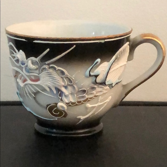 4 VINTAGE DRAGON JAPANESE DEMITASSE SET - Picture 15 of 15